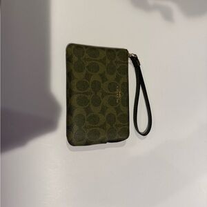 Coach Olive Green Signature C Wristlet